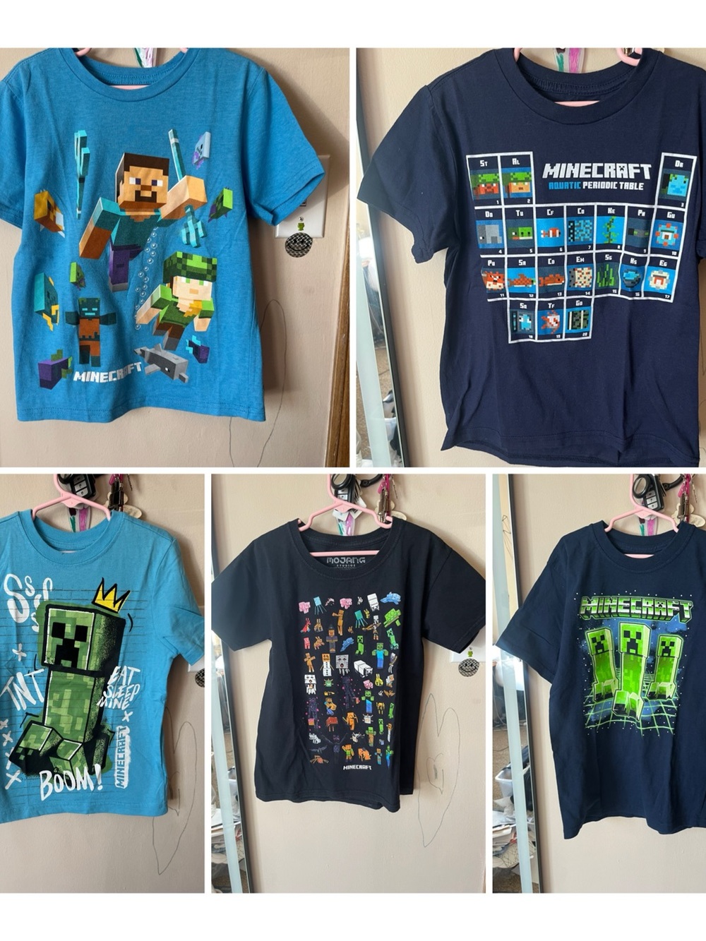 Boys' Graphic Tee bundle - 5 boys small Minecraft shirts